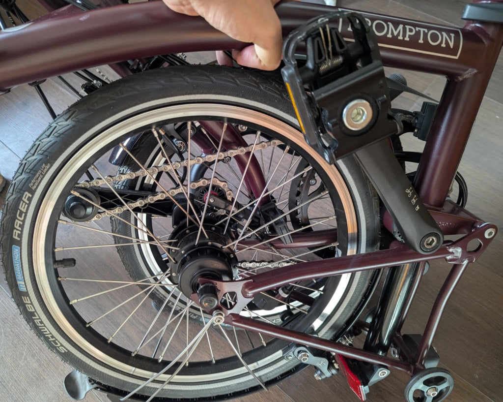 Brompton bike C-line 12-speed 2026 mid bar in Burgundy colour