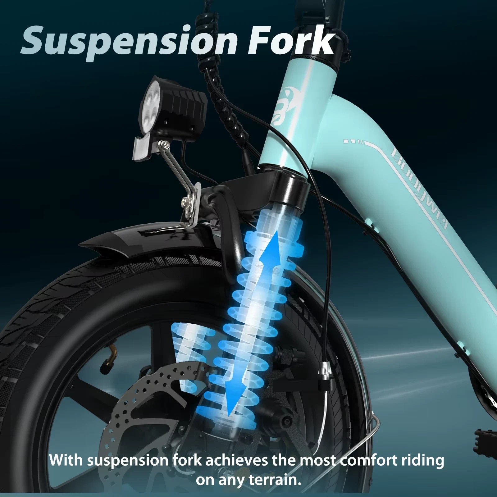 14" All-Terrain Folding commuter bike,21kg, 36V 10Ah,25KM/H,Full Disc,Rack-T16BL