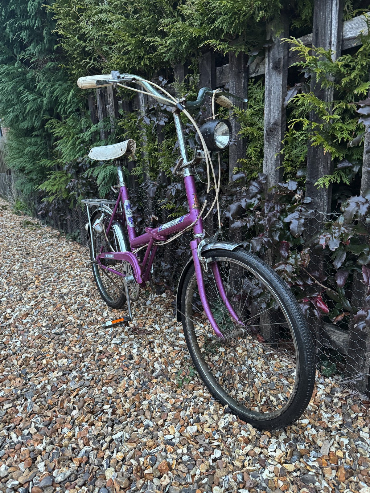 RALEIGH STOWAWAY FOLDABLE SHOPPER BICYCLE BIKE - 3 SPEED SA HUB - PURPLE