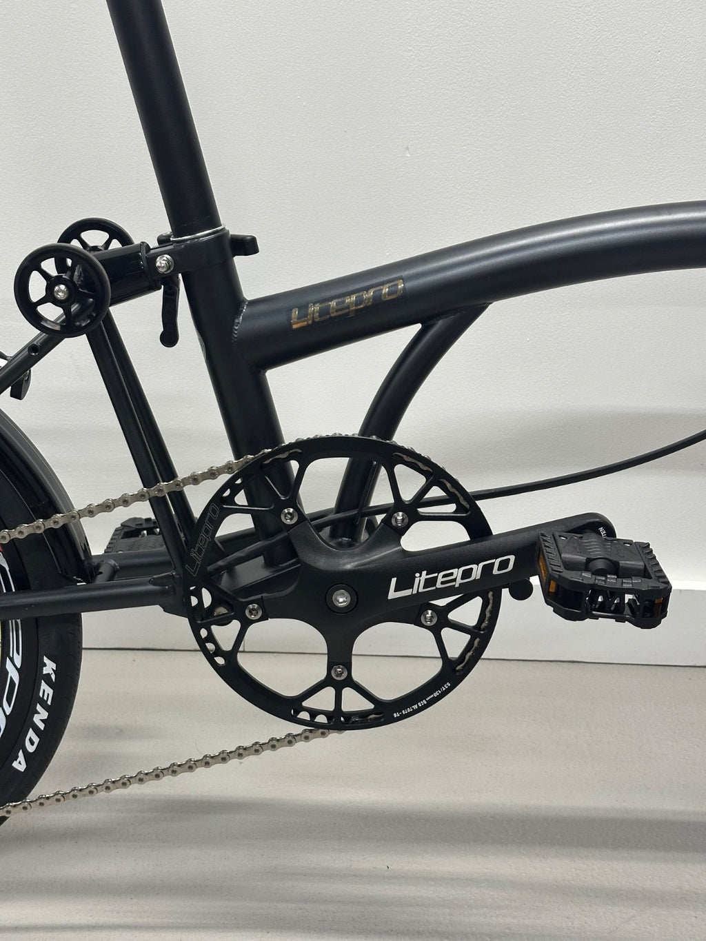 Litepro R20 Brompton Style Folding Bike 20inch 9 Speed - M bar - Titanium Colour