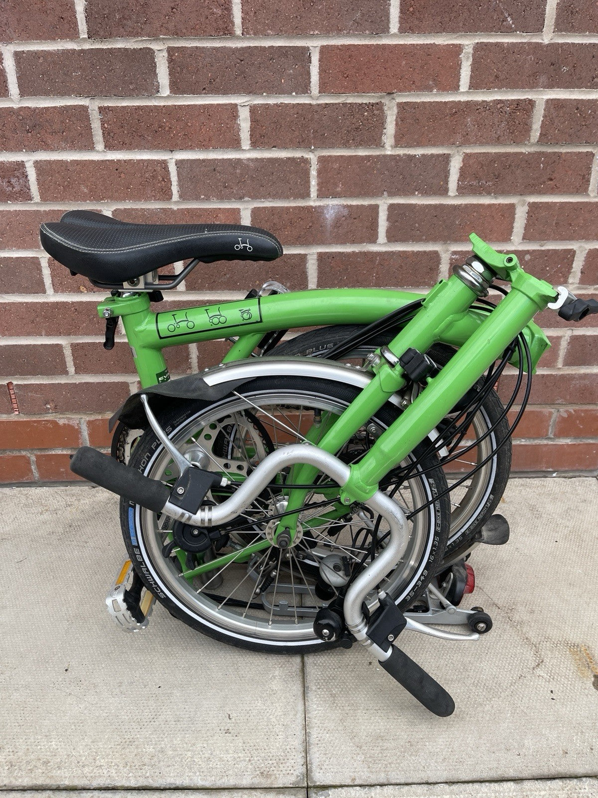 Brompton Folding Bike M6R 6 Speed Green 2008 M Type Rack Mudguards Lights