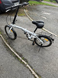 Stowaway Venture X9 20in Folding Bike 6 Speed White/Black Rear Rack Mudguards