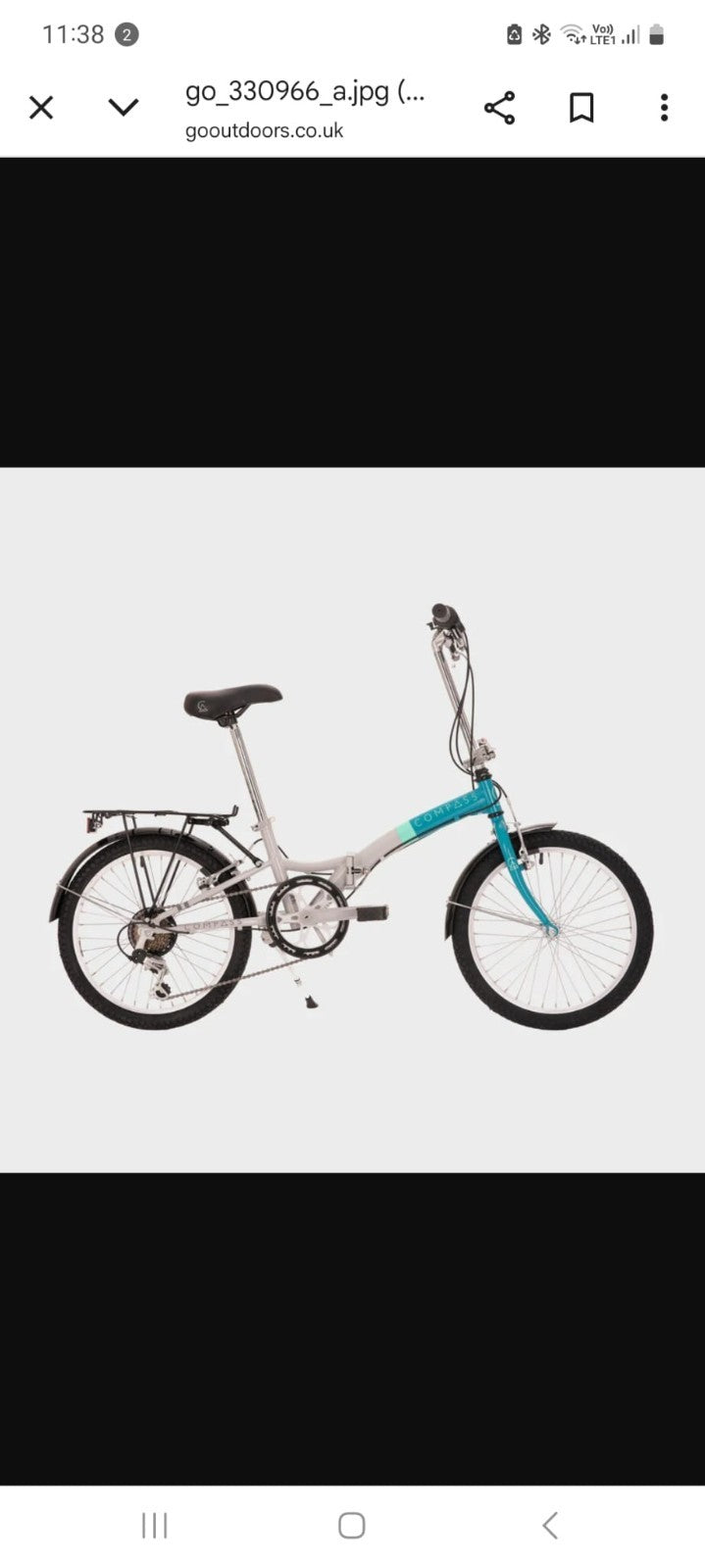 Bike fold up blue Excellent condition