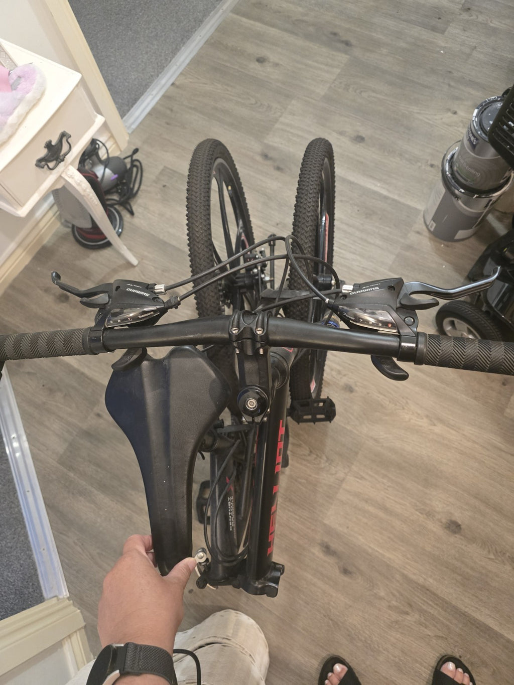 HELLIOT Hummer Mountain Bike 26in Folding Black/Red.