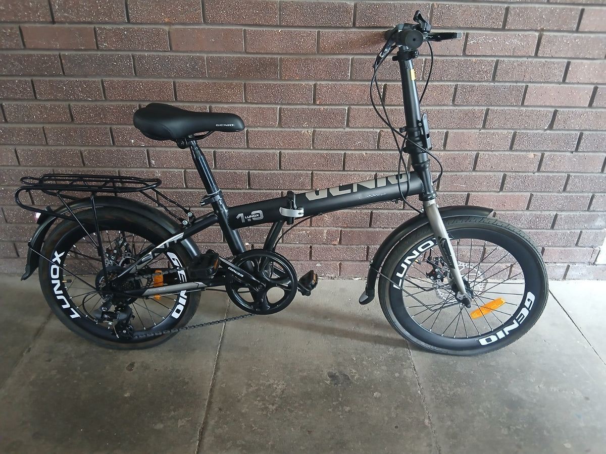 Lunox 20in 7 Speed Folding Bike Mechanical Disc Brakes Rear Rack Mudguards