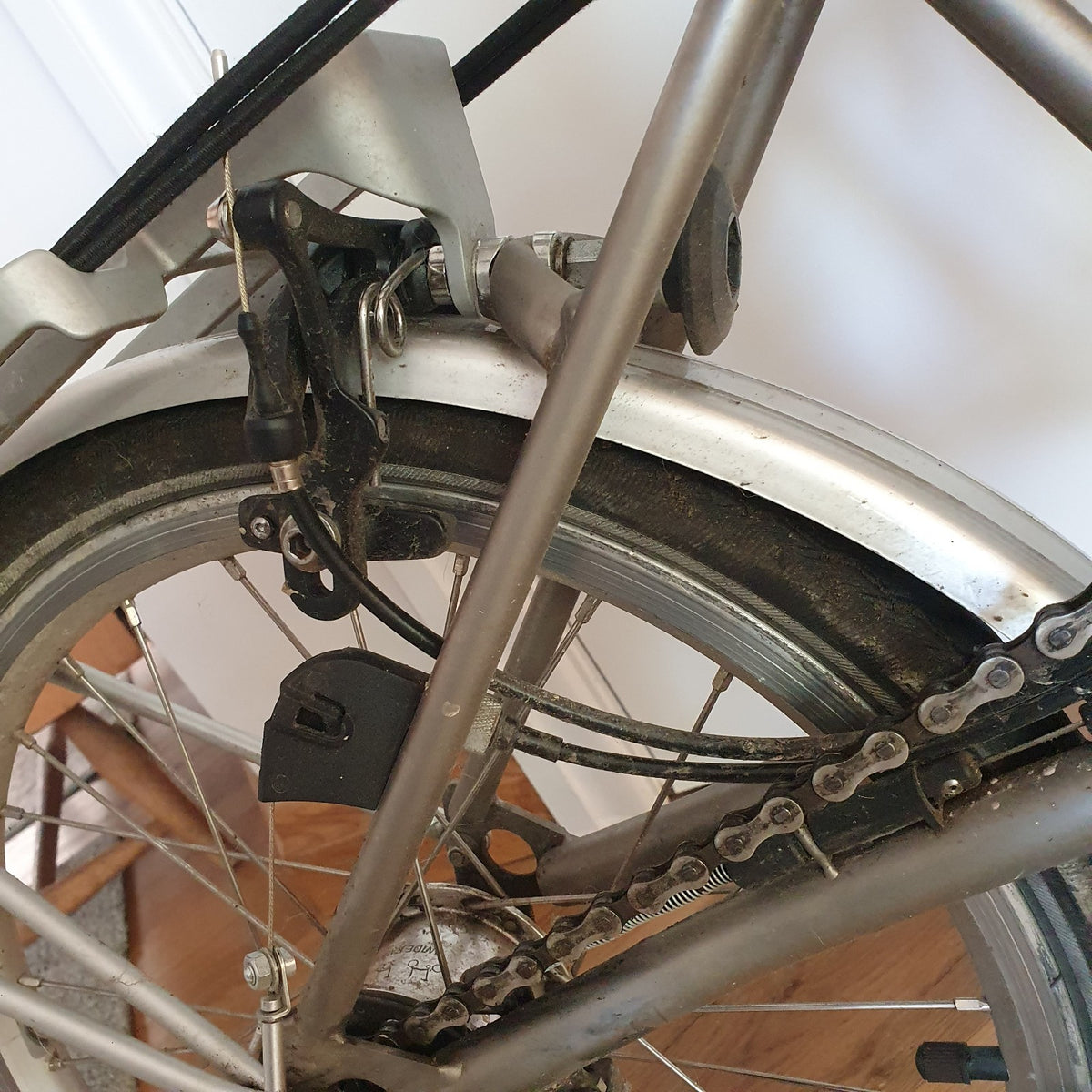Brompton Folding Bike 2020, Lightweight, 6 Speed, Raw Lacquer & Brooks Saddle
