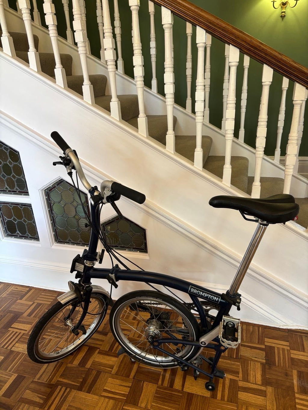 Brompton Folding Bike 6-Speed Navy Blue Excellent Condition