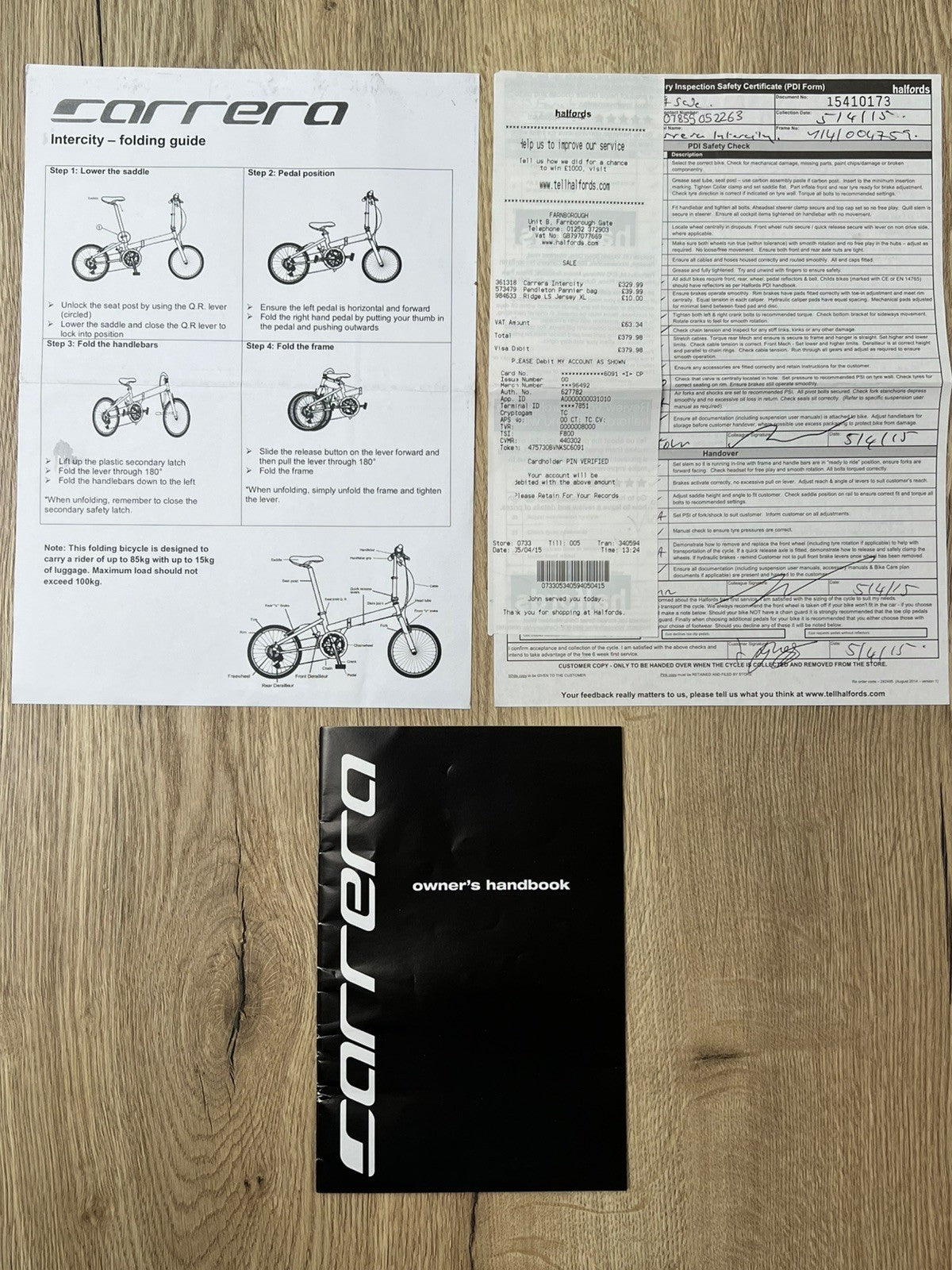 Carrera Intercity Folding bike T6 Aluminum 8-speed