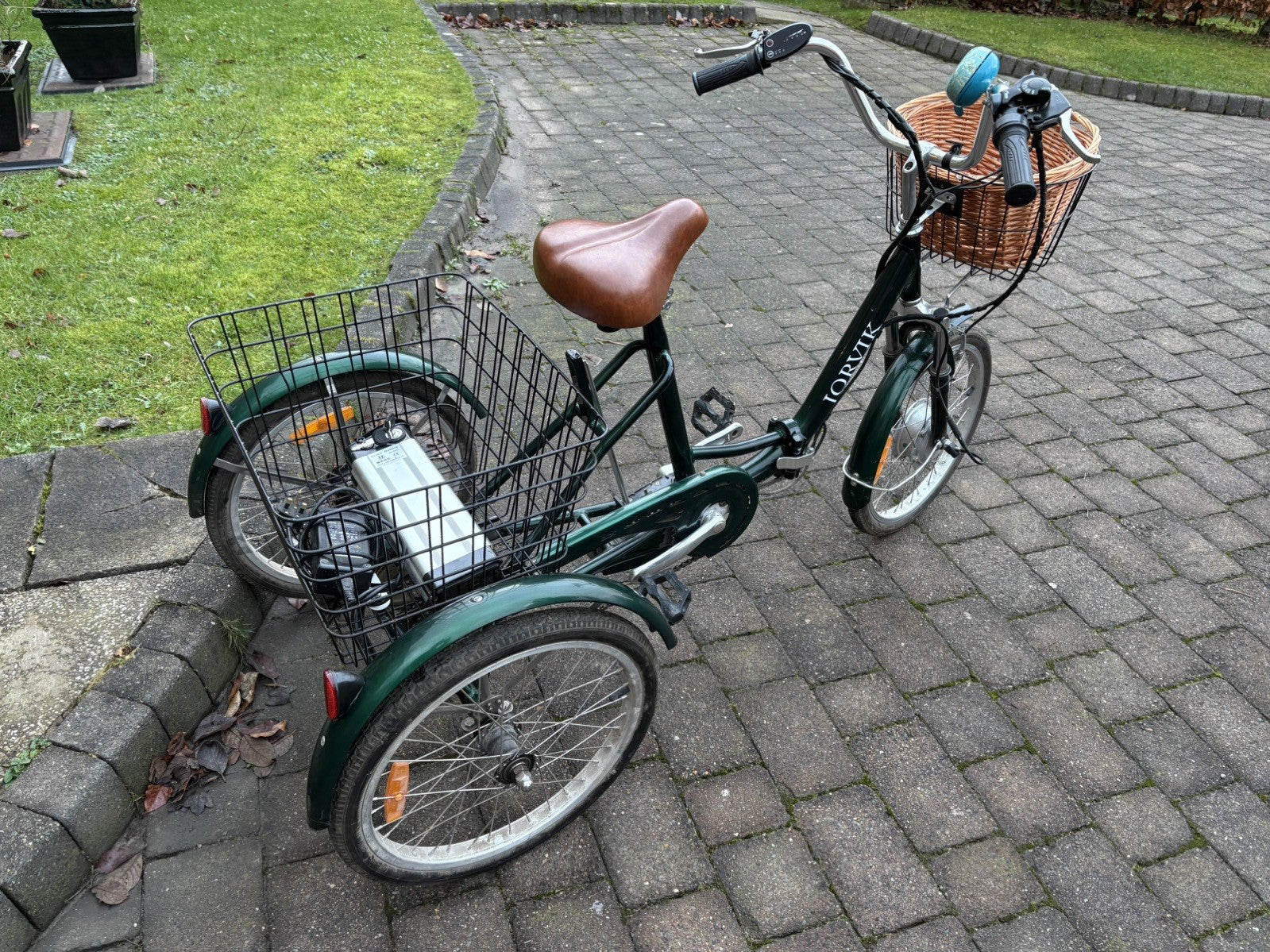 Jorvik Electric Folding Tricycle In Perfect Condition In  Green With Basket