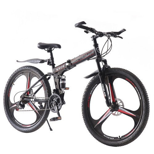 Folding Mountain Bike 24-27.5Inch Wheel 21 Speed Full Suspension Bicycle