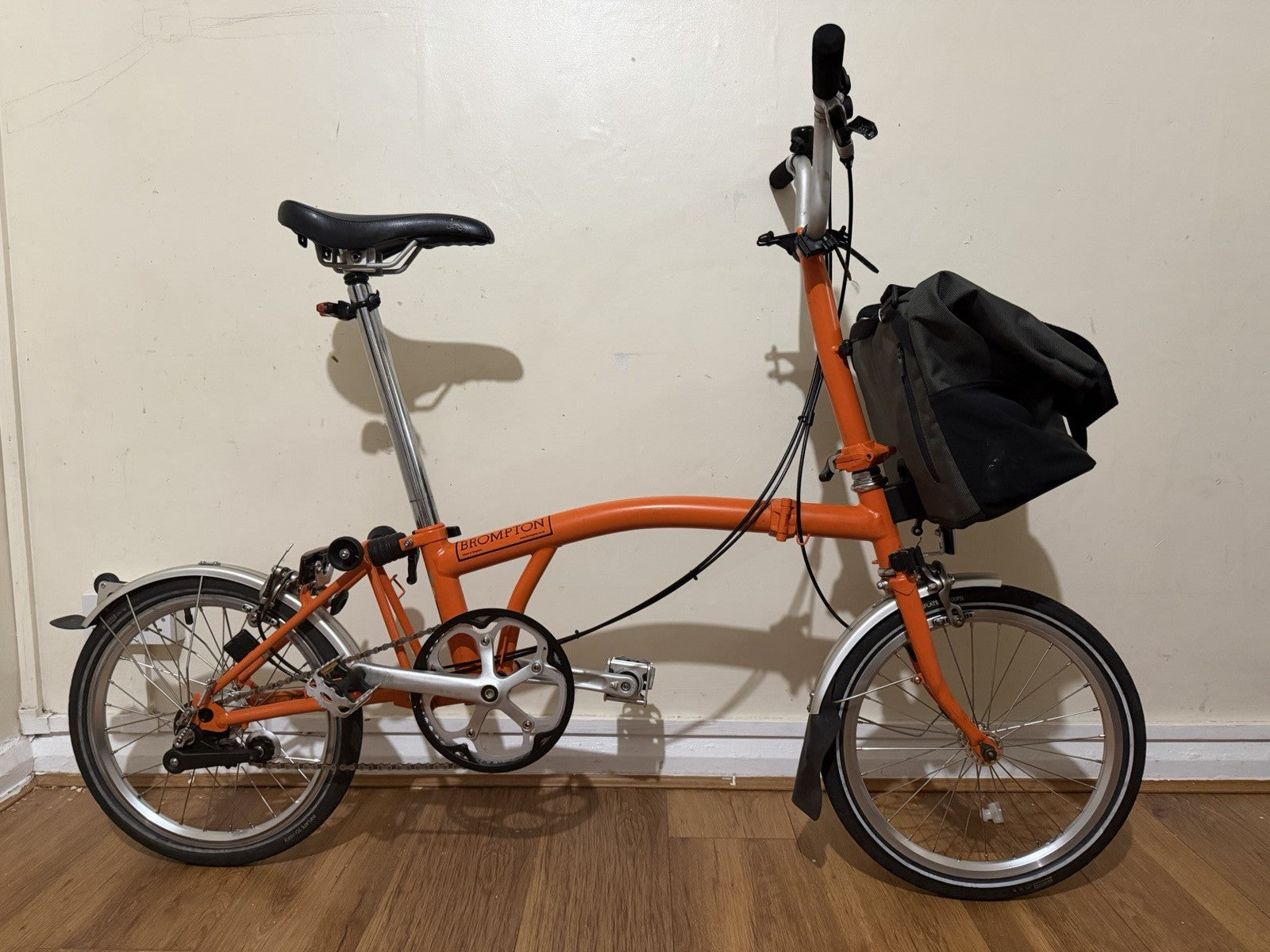 Brompton M3L Folding Bike - Orange - Genuine Brompton Borough Bag Included