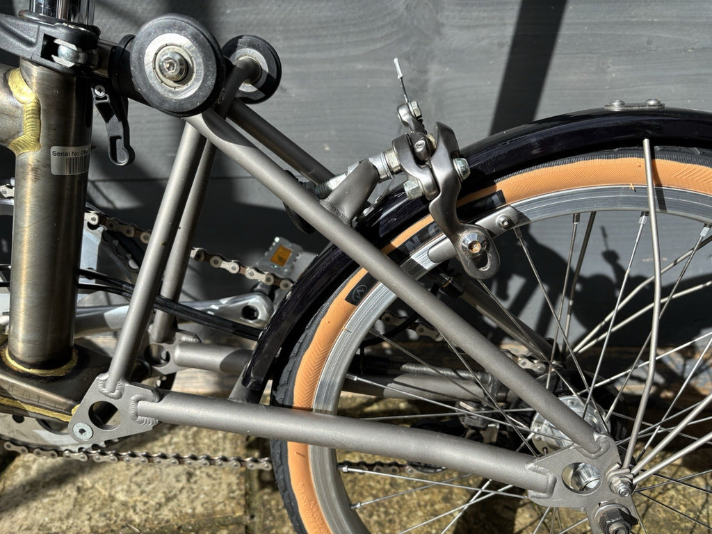 Brompton M2L-X Superlight Raw Titanium Ti / P Line Folding Bicycle - Hardly Used