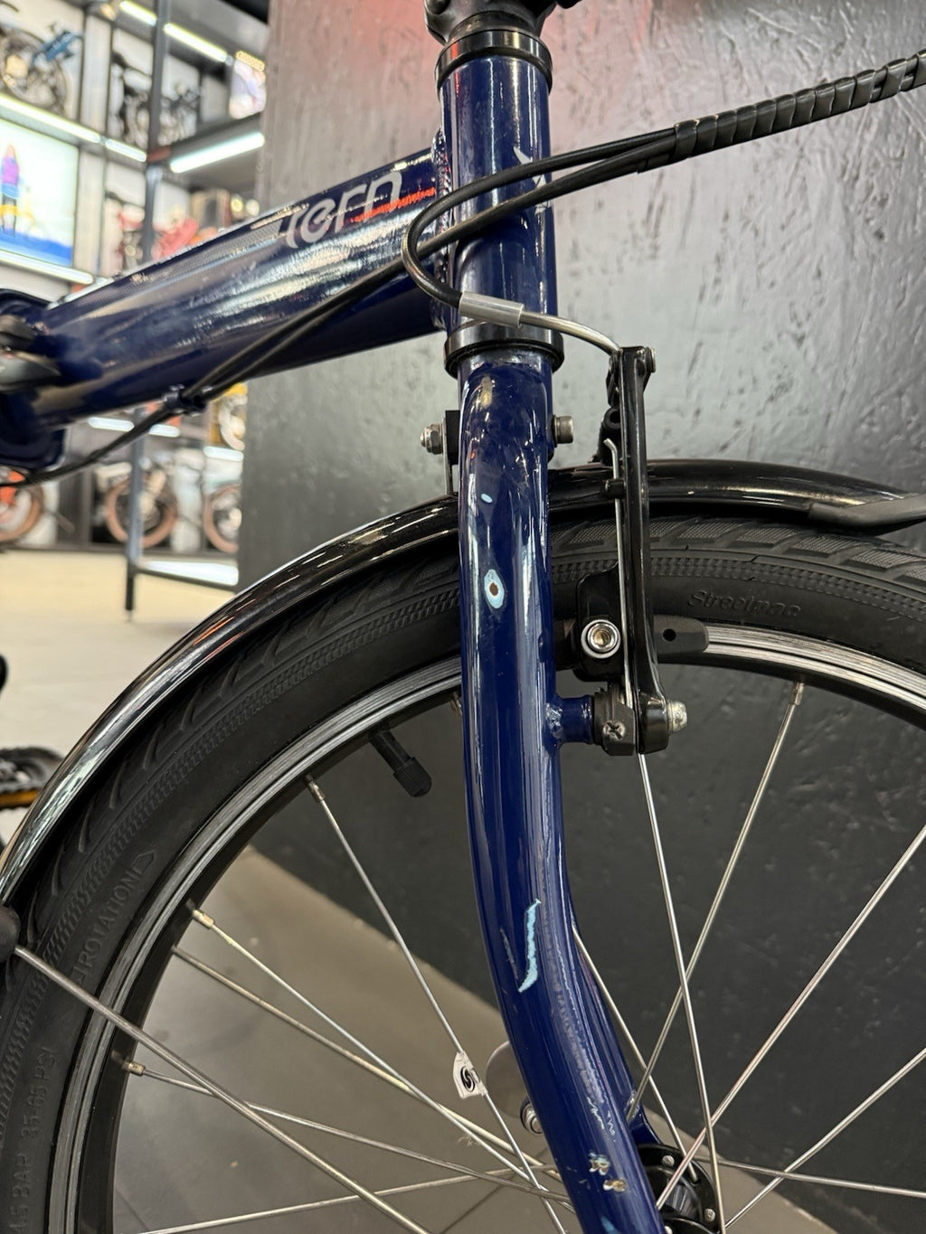 Tern 20in Folding Bike Blue 7-Speed Derailleur V-Brakes Mudguards Kickstand