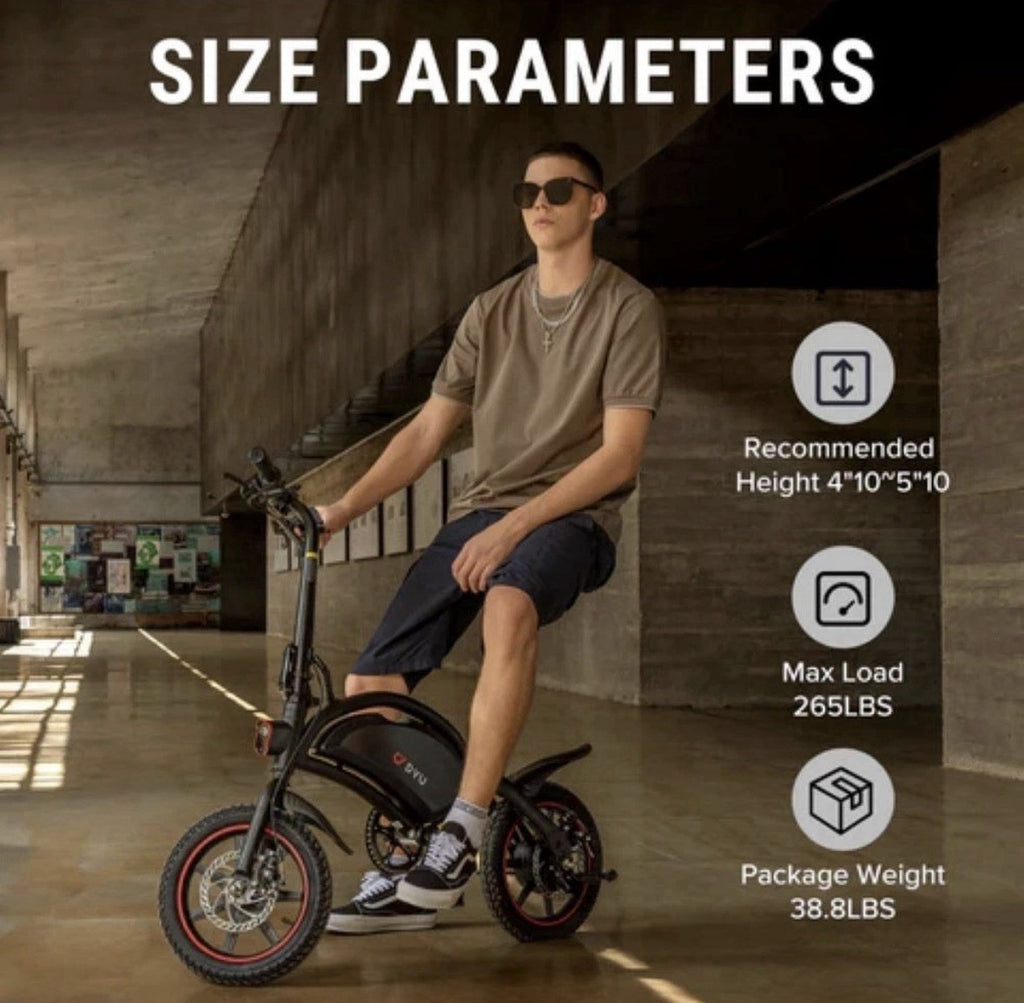 DYU 14” Bike D3F 36V10AHX250 Pedal Assist 19.1kg Folding Bike Commute Pure Power