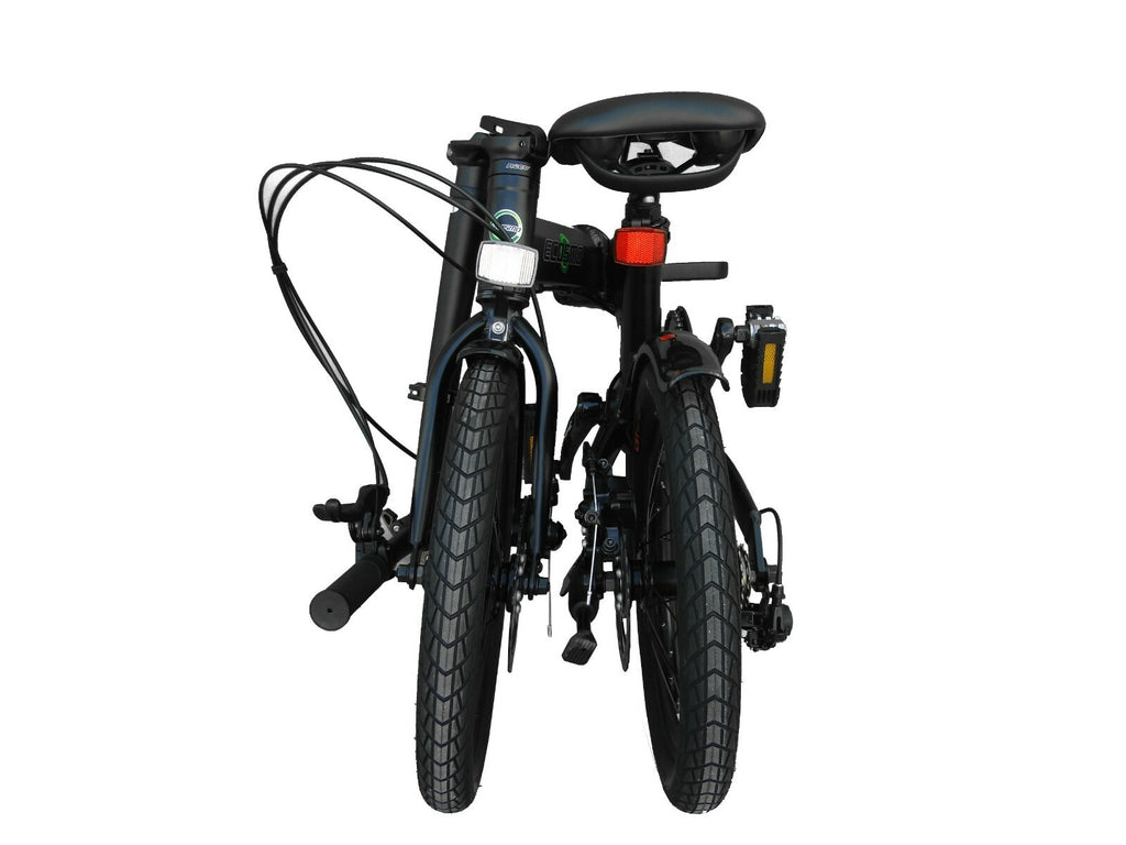 Folding Bicycle Ecosmo 16" Wheel Black Alloy 6SP Shimano Gear, DualDisc-16AF02BL