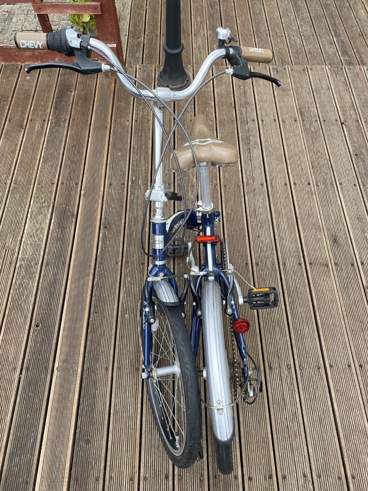 🔥Rare Chevrolet Chevy 20in Folding Bike 6 Speed Shimano Revoshift Blue