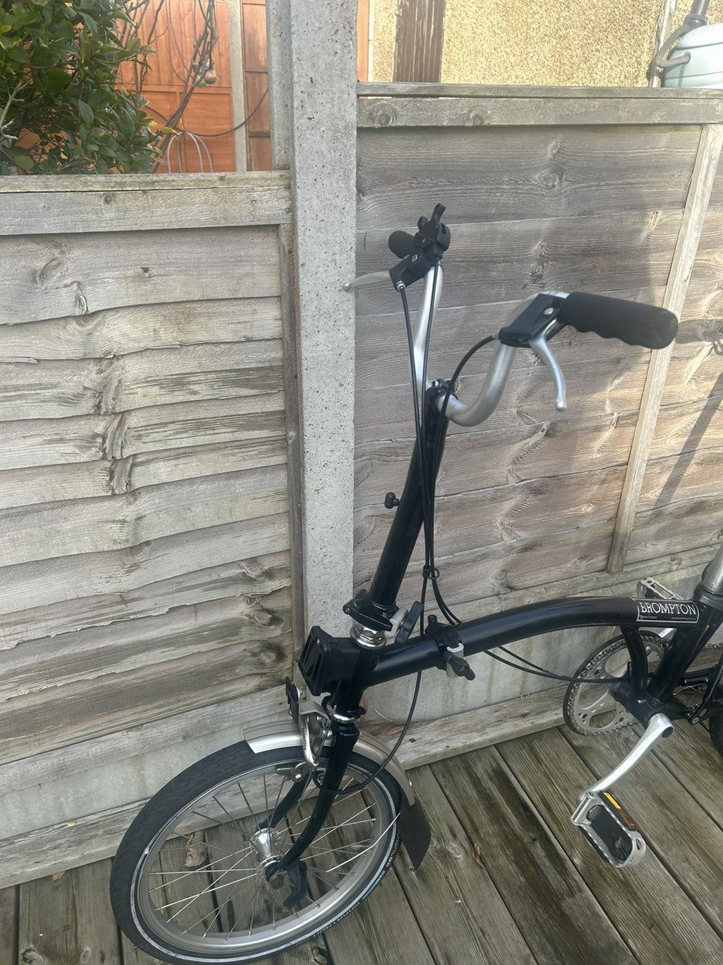 Brompton H3L Black with a rack