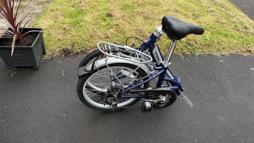 Ammaco Pakka Compact 20 Inch Wheel Folding Shopper Camping Bike 6 Speed Blue