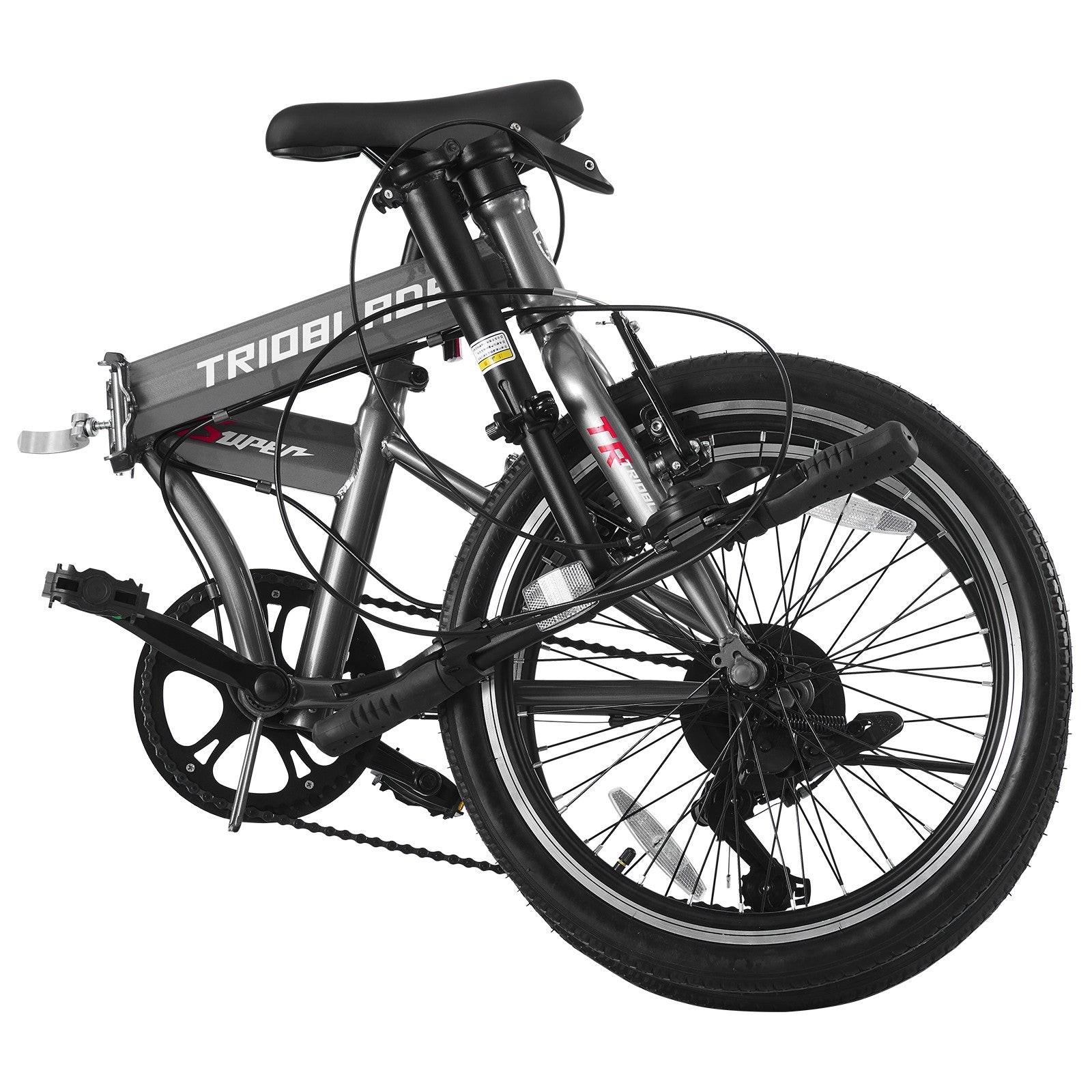 20Inch Folding Bike Adults Adjustable 7 Speed Bicycle Foldable City Bicycle Grey