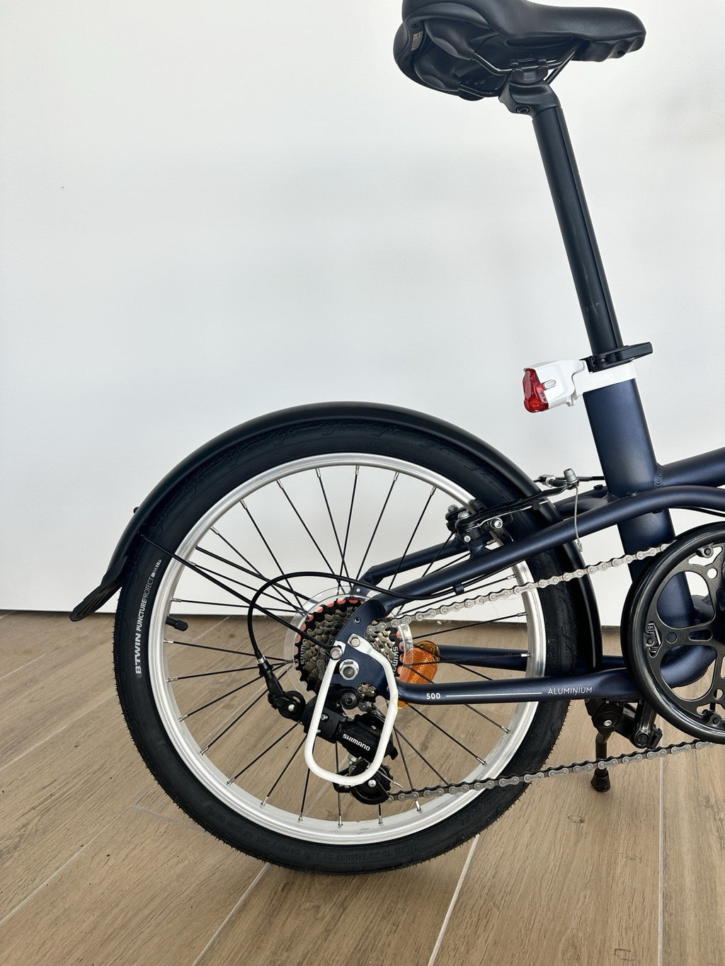 B'TWIN 500 20in Aluminium Folding Bike 7-Speed Dark Blue - Excellent Condition