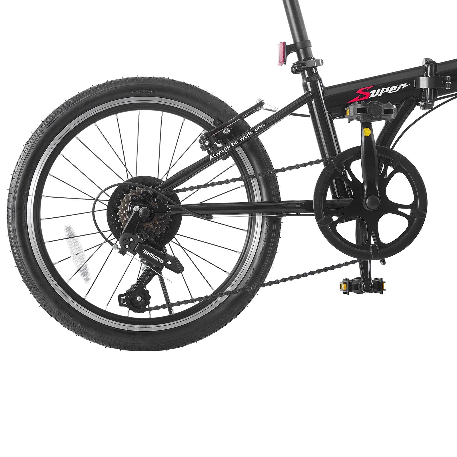 20 Inch Folding Bike Adults 7 Speed Drivetrain City Commuter Bicycle Men Women