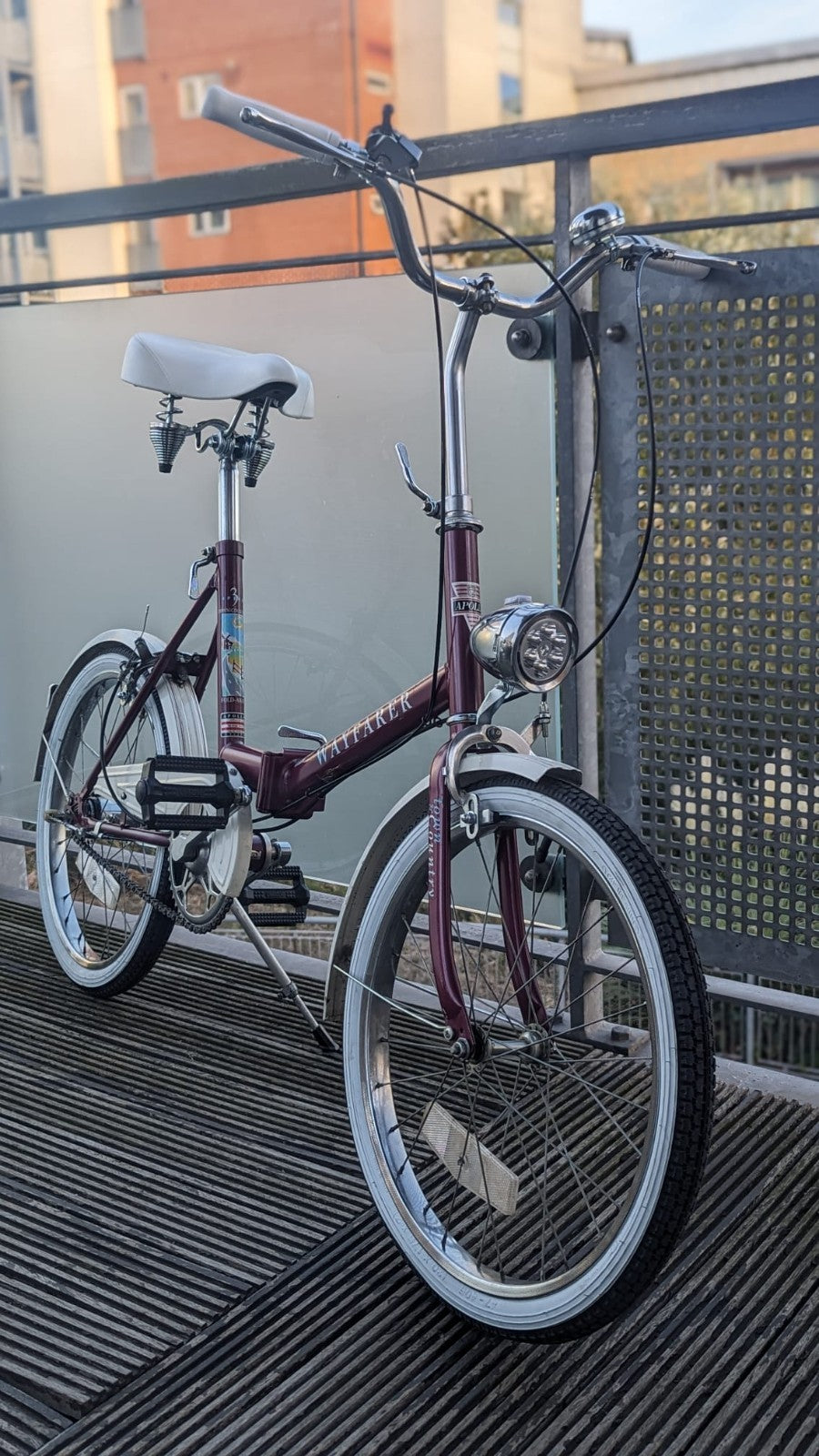 '90s Apollo Wayfarer Vintage Folding Bike, Red, Restored, Good Condition