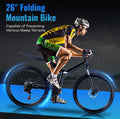 26" Folding Mountain Bike 21 Speed Men Bikes MTB Bicycle School Dual Disc Brake