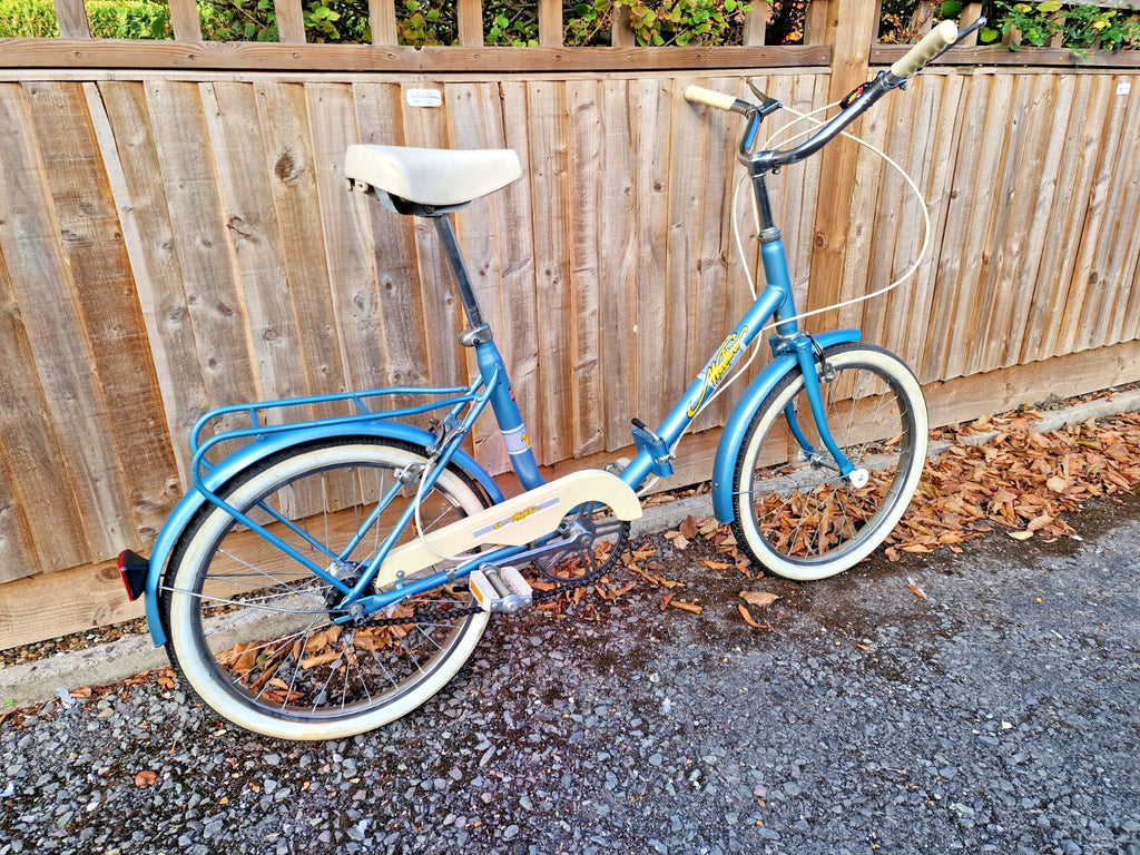 vintage APOLLO WAYFARER  3 Vintage Folding BLUE Bike,3 speed 20’ wheels,PRISTINE