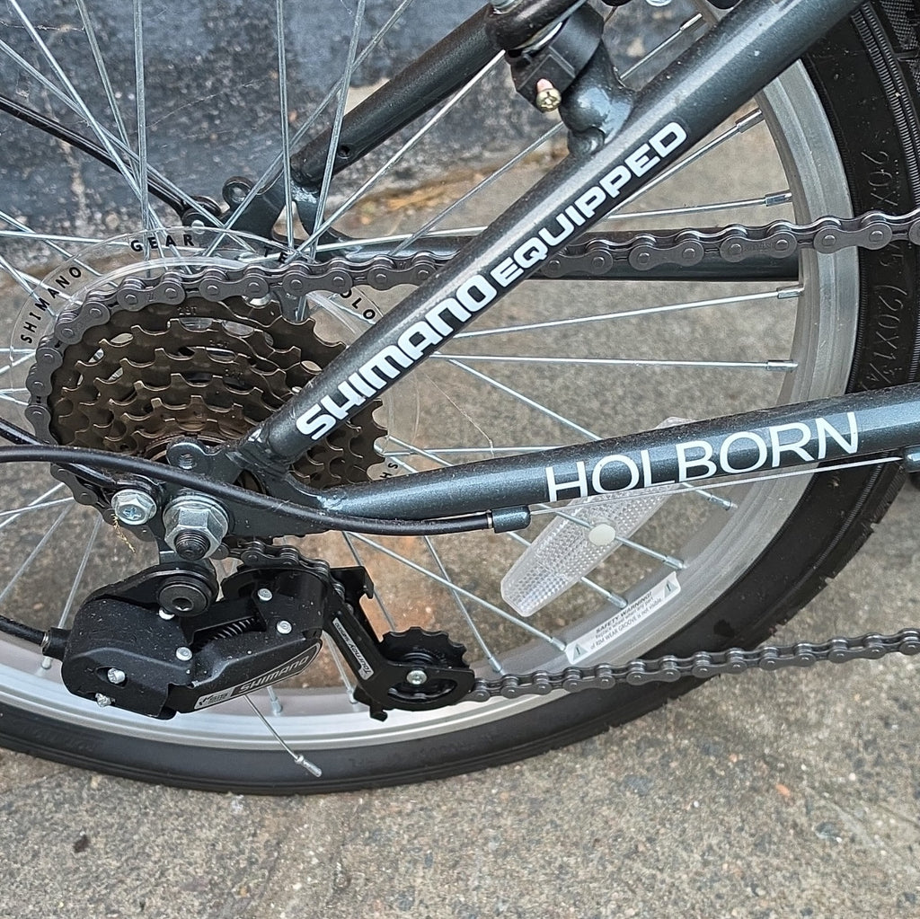 Challenge Holborn 20in Folding Bike 6 Speed Grey/Orange Mudguards Reflectors