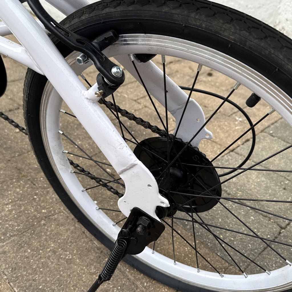 White Folding Bike Foldable City Bike for Adult 20" Commute Bicycle 6 Speed Gear