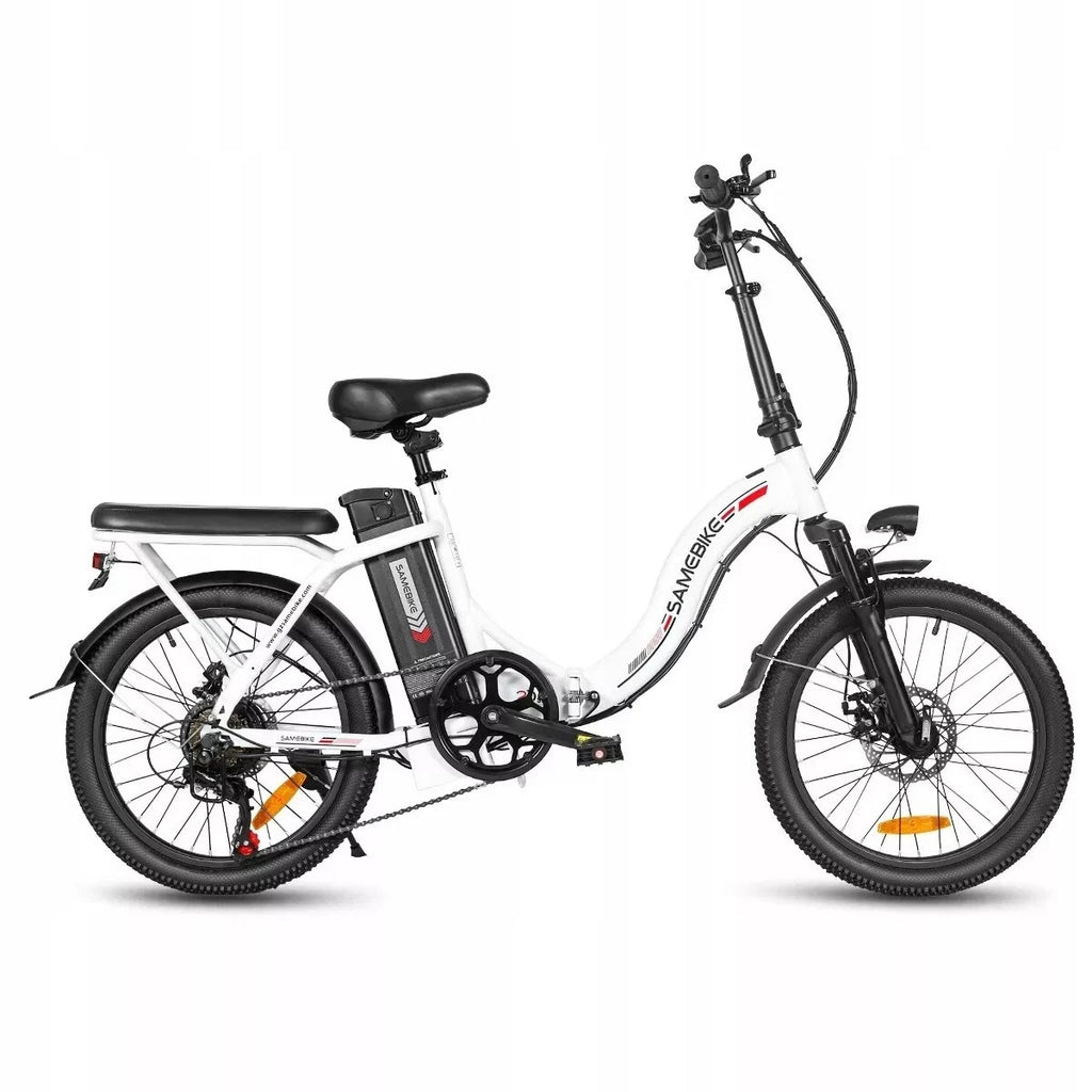 20" Portable Commuter Bike 36V 12AH Folding City Bike 7 Speed -CY20R White