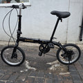 Folding Bicycle 16" Inch Bikes for Adults 6-Speed Foldable City Bicycle Black
