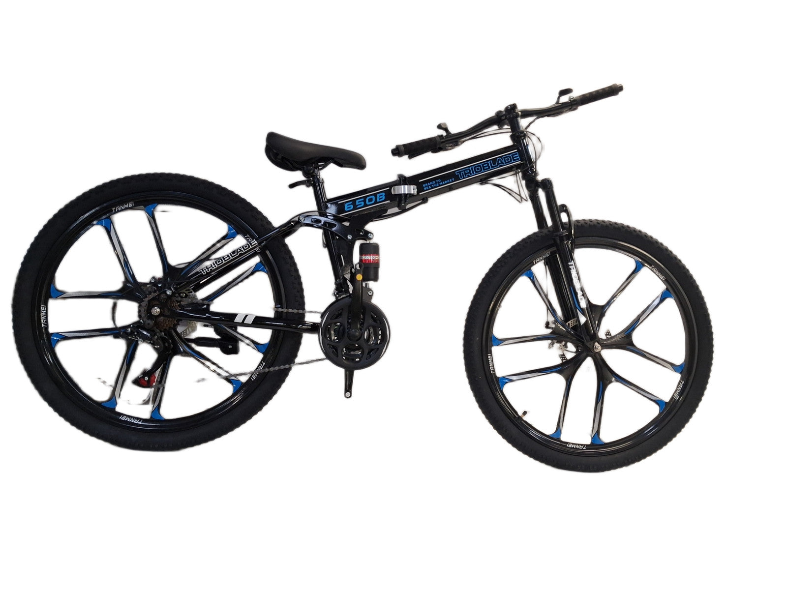 Trioblade 21-Speed 10 Spoke Wheels Foldable Mountain Bike 16" Frame Black (Dent)