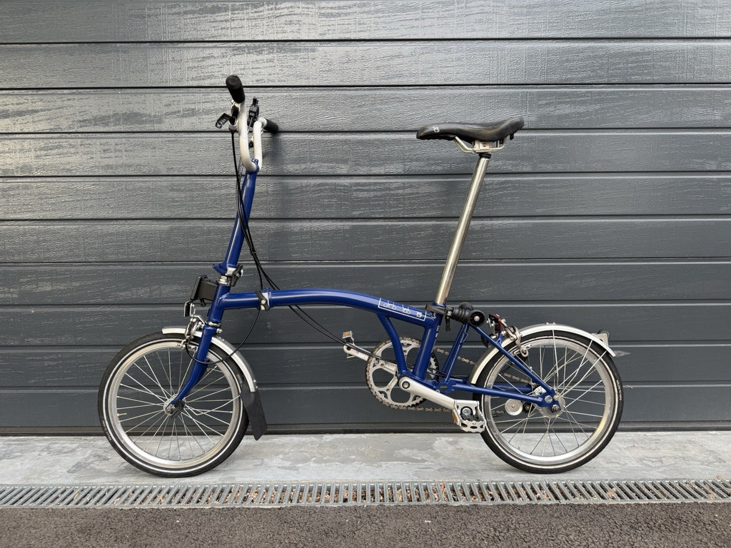 Brompton M3L 3 speed Blue Cobalt Very Good Condition FREE DELIVERY