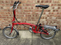 Brompton M6R Folding Bike 6-Speed Red Excellent Condition