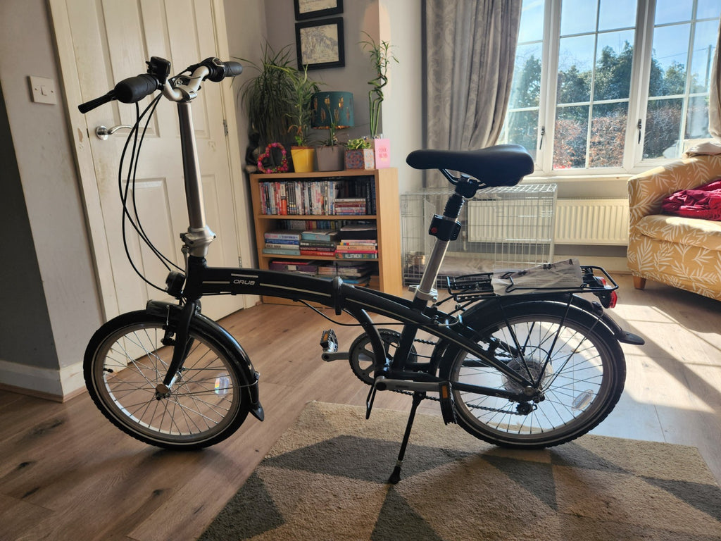 Denver ORUS 001 20in Folding Bike 7-Speed Black/Silver Rear Rack Mudguards