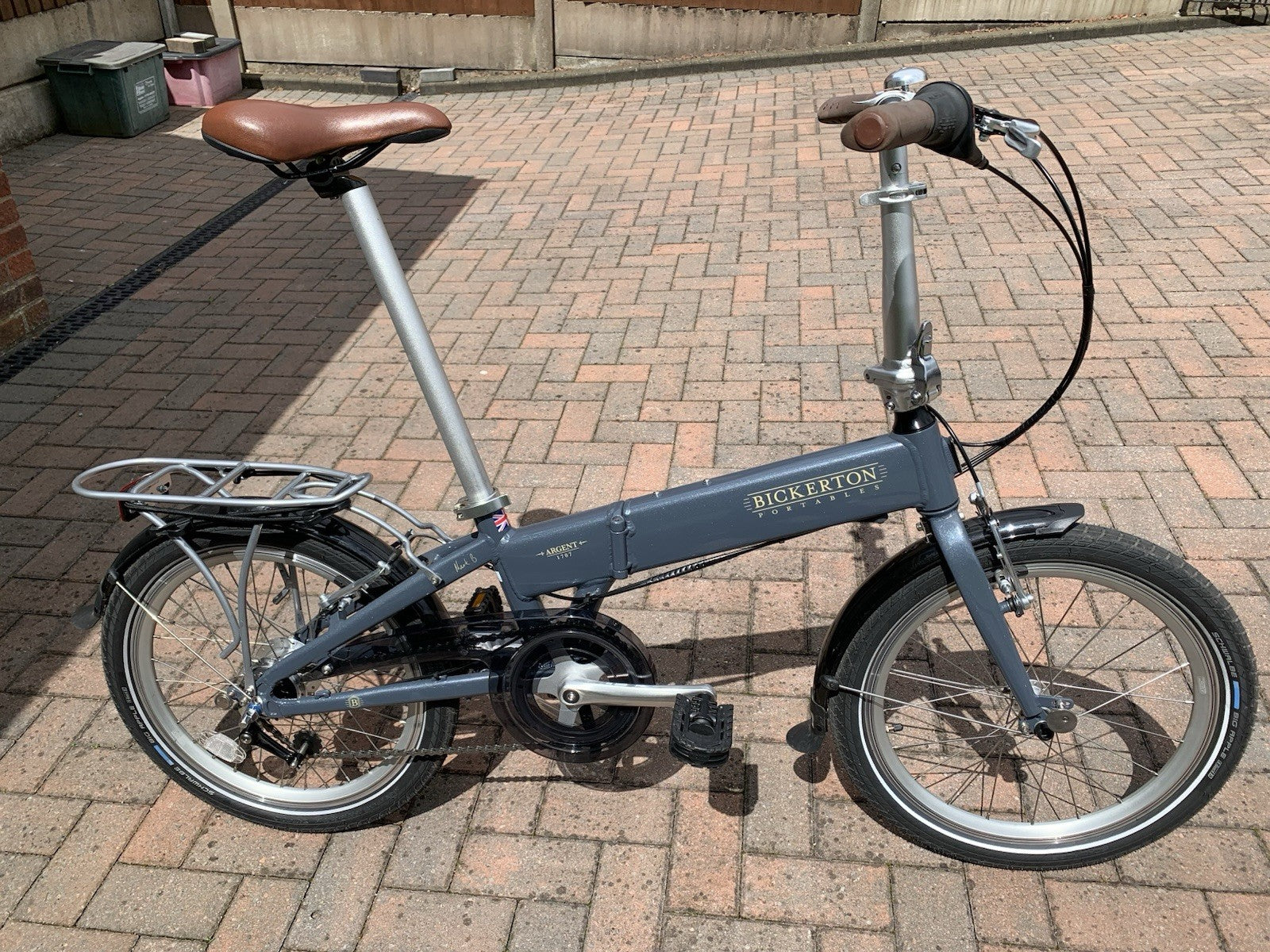 Bickerton Argent 1707 Folding Bike, Rear Rack Mudguards 7 Spd hub gear