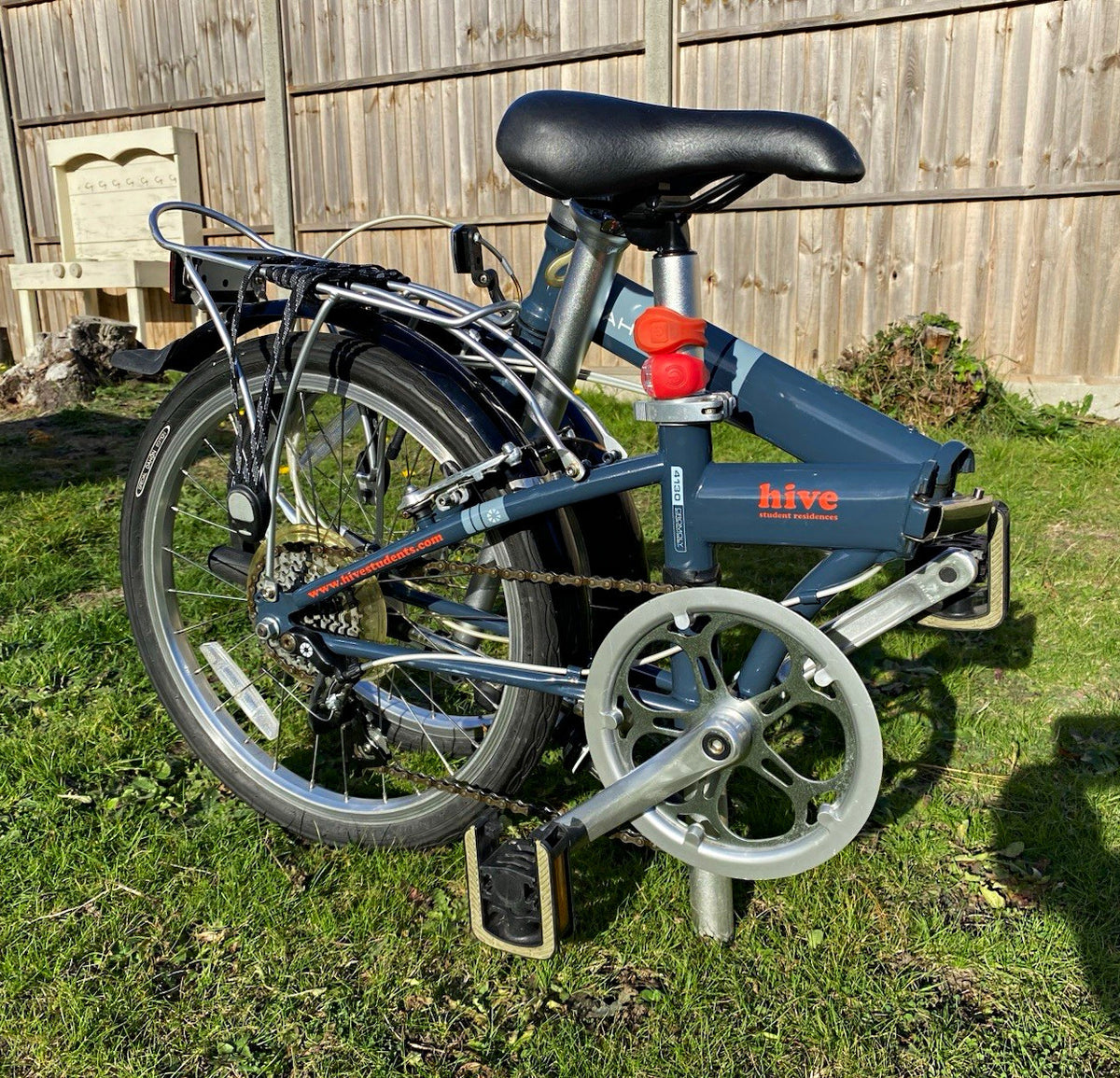 Dahon hive 4130 Folding Bike 20 in Blue 7 speed luggage Rack Mudguards for tube