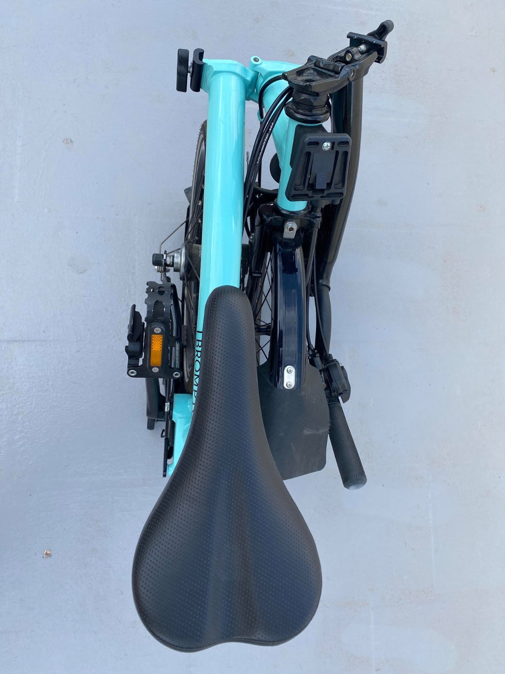 Brompton C Line 6 Speed Folding Bike Turkish Blue black edition Mid Bar