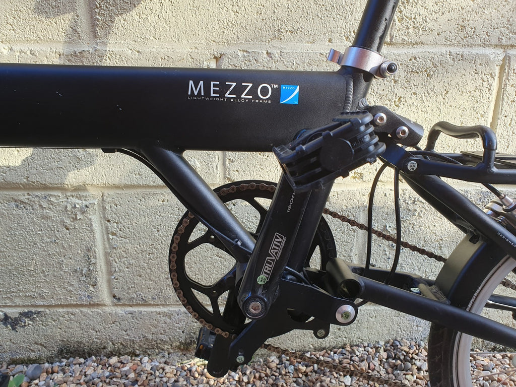 Mezzo D9  9-speed folding bicycle, black, very good condition, with carry bag.