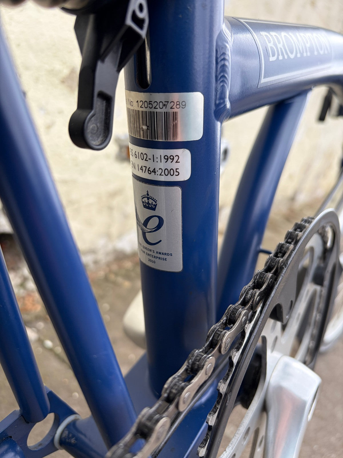 Brompton M3L folding bike 3 speed in two-tone blue
