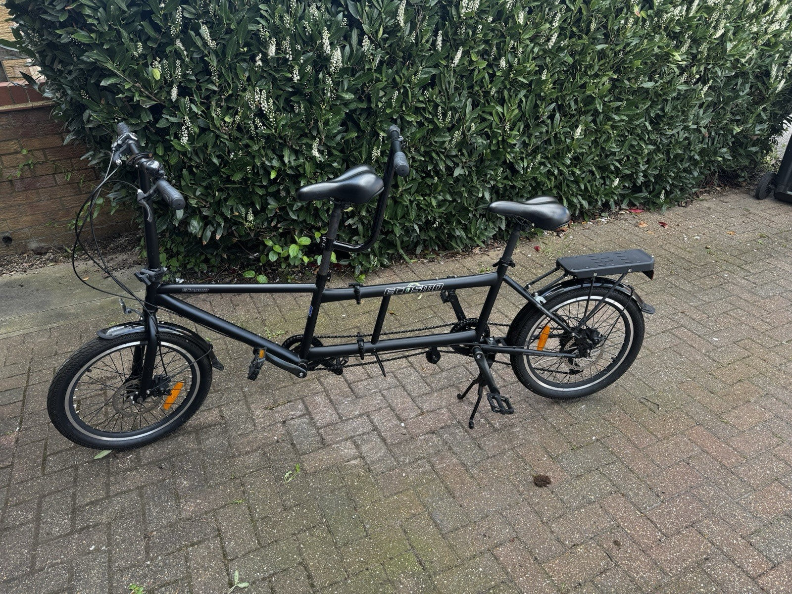Ecosmo 20TF01BL 20 Inch Wheel Folding Tandem Bicycle Bike - Black