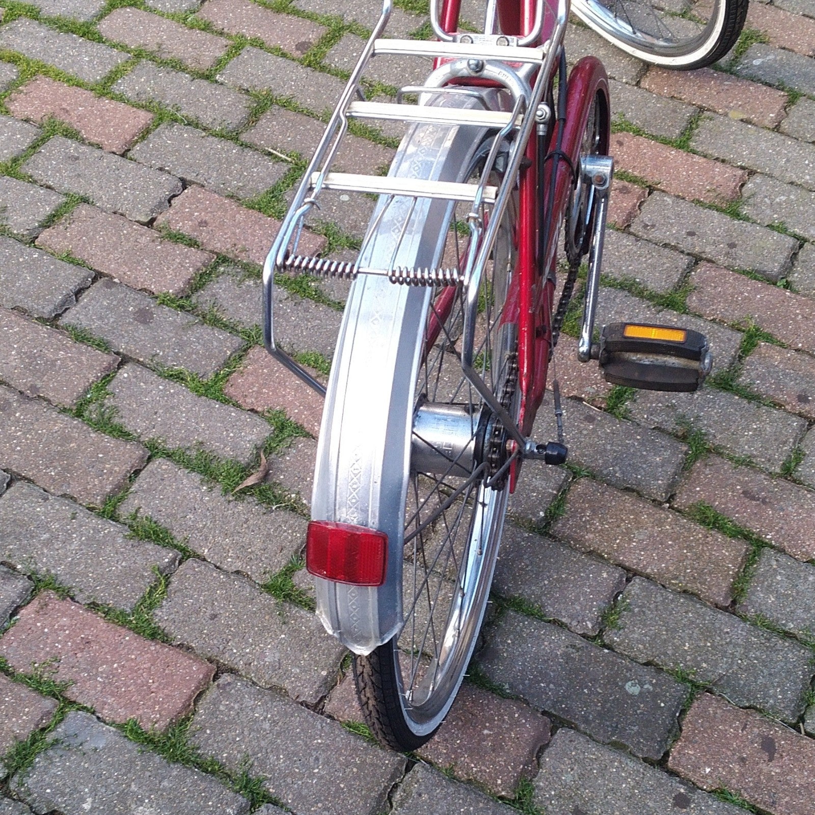 Puch Remover GL Red Silver 20" Vintage Folding Bike 3-Speed Hub Rack Mudguards