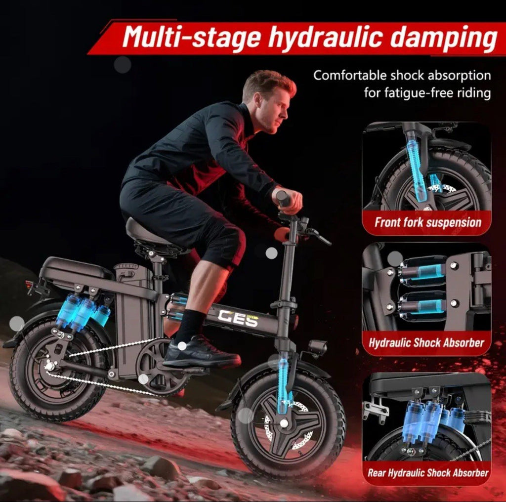 All-terrain Folding Bicycle, 15MPH, 250w(Higher Peak Value After Boost)