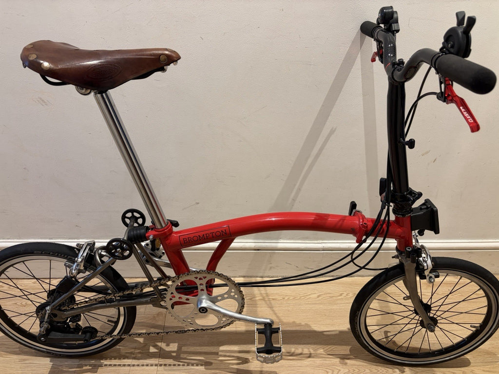 Brompton Folding Bike Red 16 inch 6 speed.