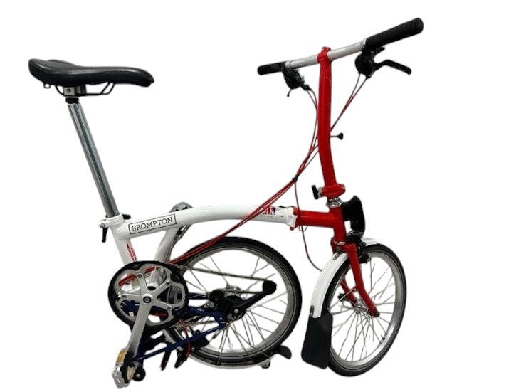 Brompton BWC Edition S6L (6 Speed)  folding bicycle - White-Red-Blue