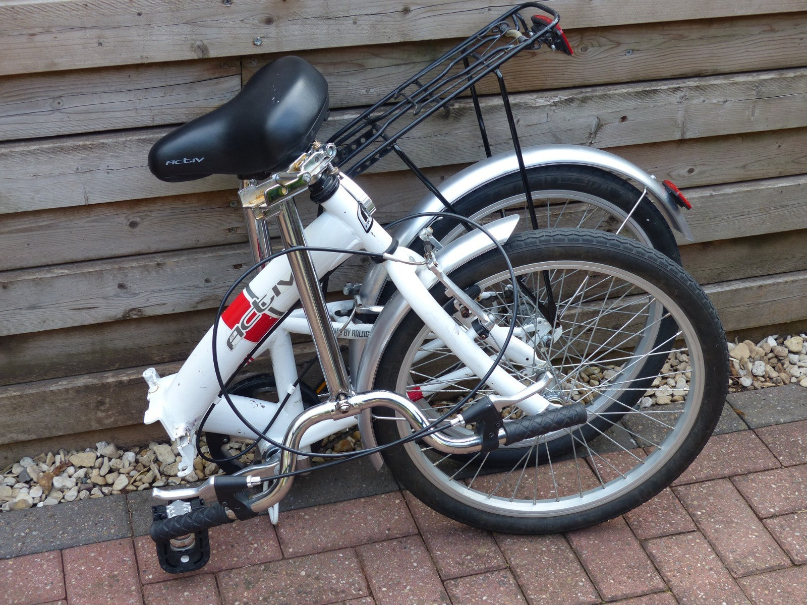 Activ Fold S folding single speed bike bicycle with additional rack White