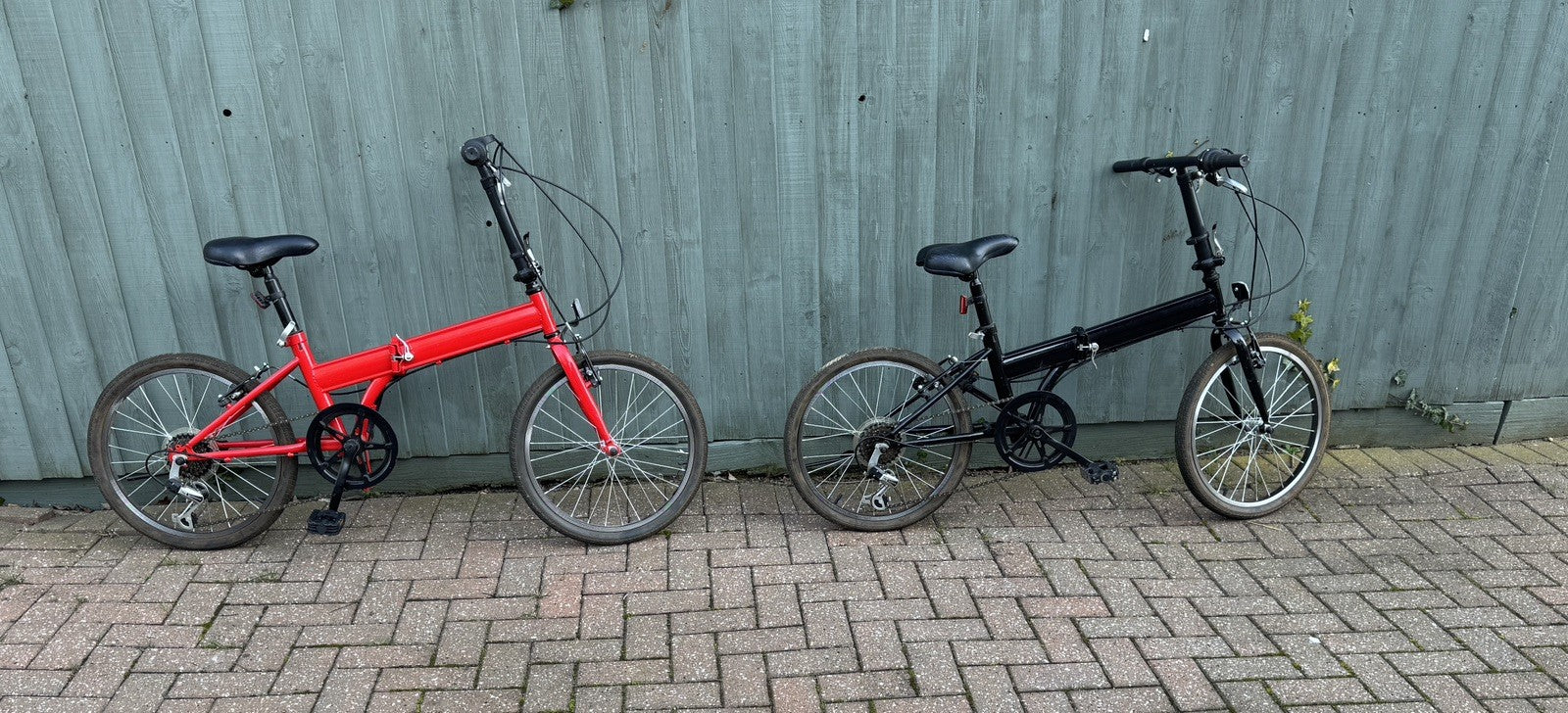 2 Folding Bikes, 1 Red and 1 Black, price is for both, 5 gears.