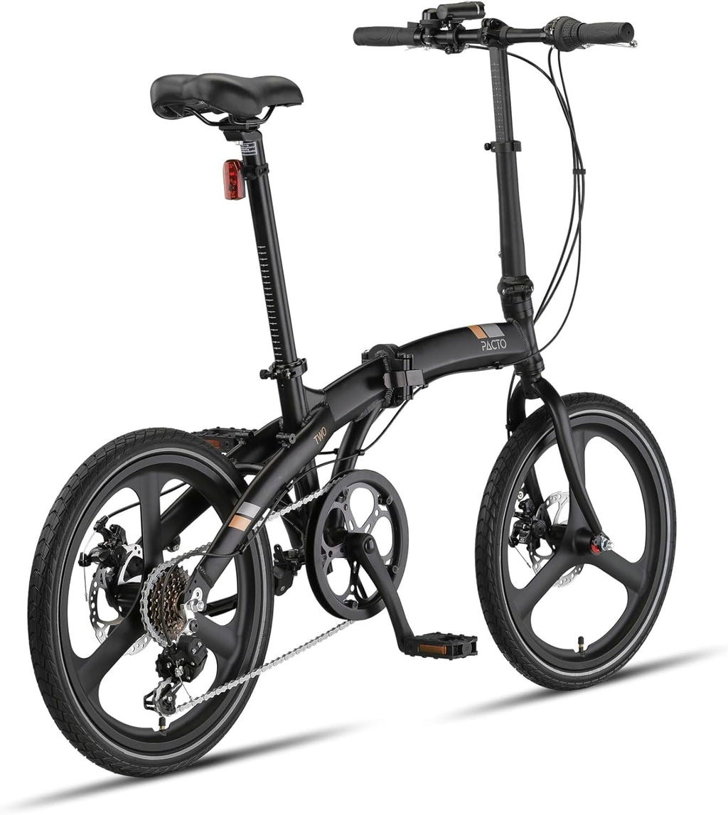 Folding Bike 20" Aluminum Frame, Disc Brakes, 6-Speed, Lightweight & Portable