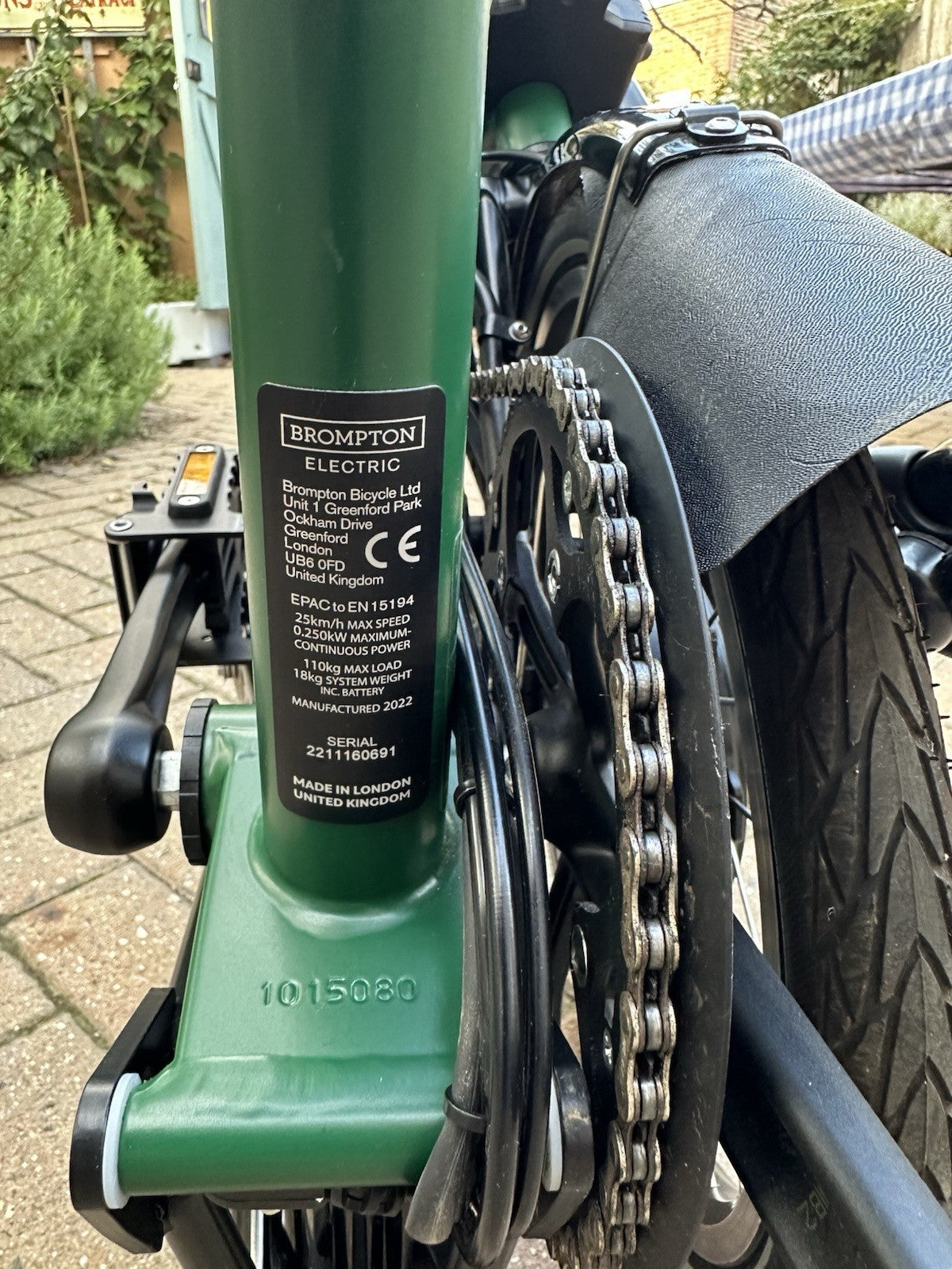 Brompton Folding Bike 16in wheels 6-speed Green/Black